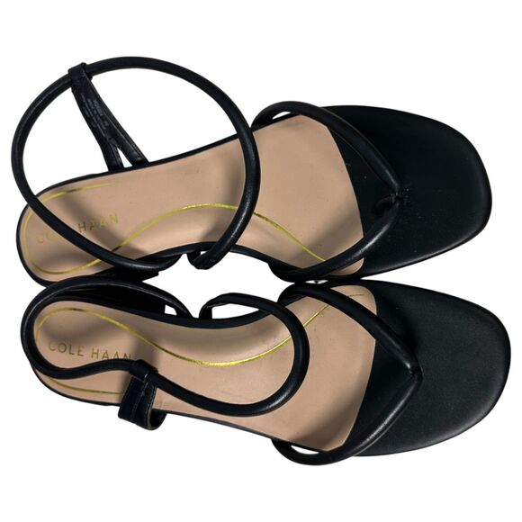 Cole Haan Grand 360 Calli Thong Strappy Block Heel Black Sandals Size 9 B - Picture 6 of 8